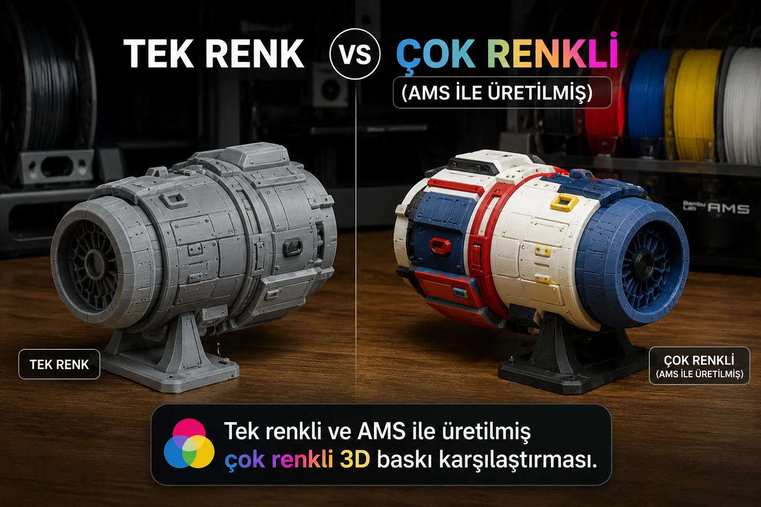 Çok Renkli 3D Baskı Rehberi 2026: AMS Gerçekten Değer mi?